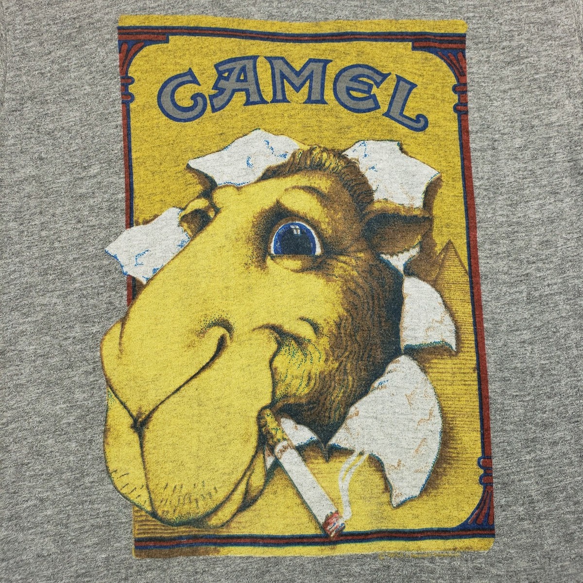 Vintage 1983 Joe Camel Cigarettes Heather Gray Single Stitch Shirt