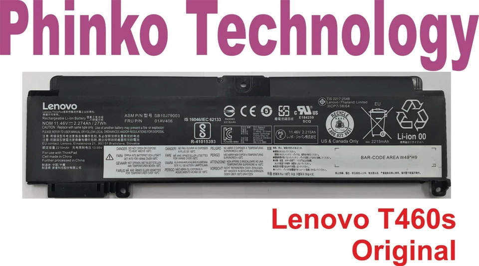 NEW Genuine Original Battery for Lenovo Thinkpad T460s T470s 01AV405 01AV406