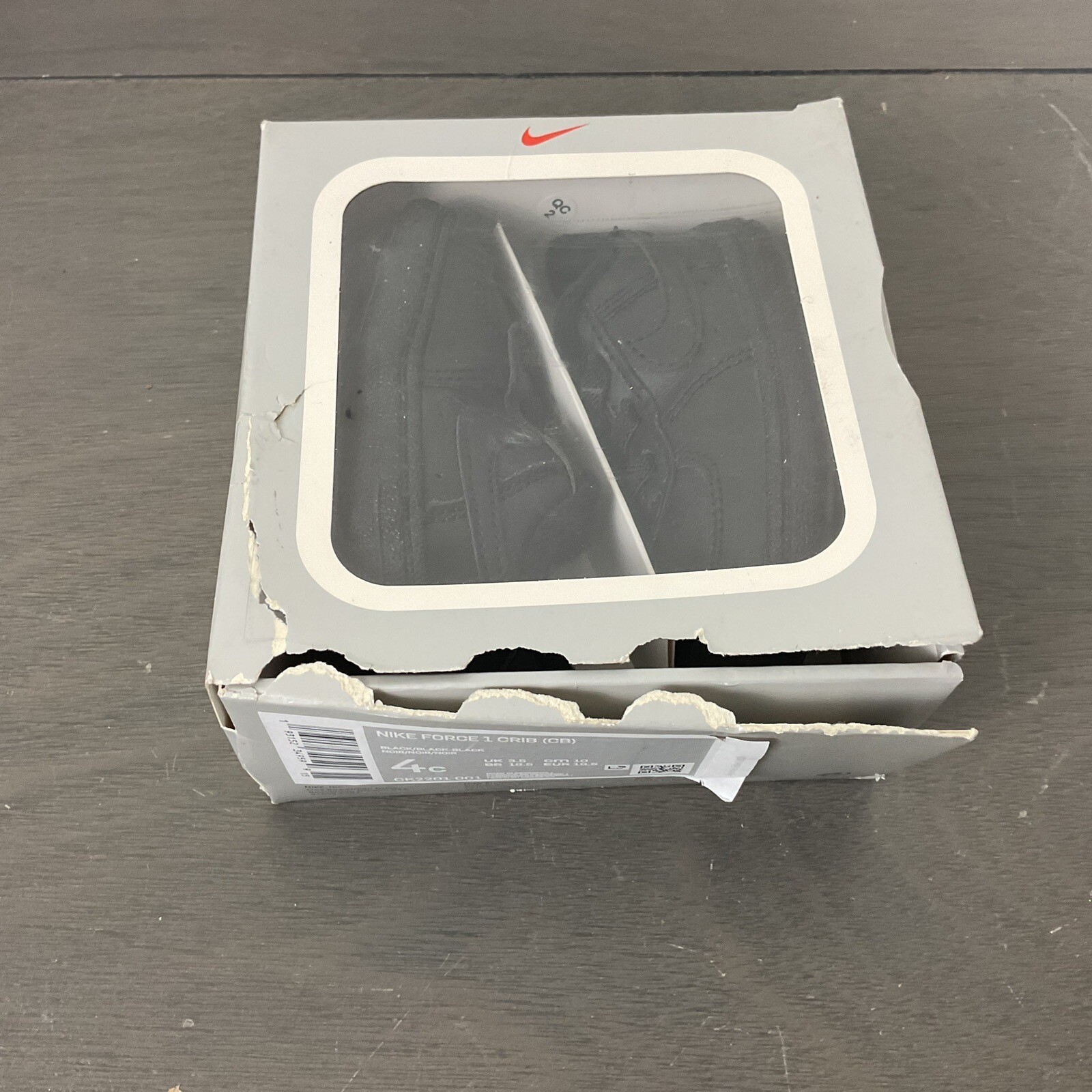 PONY Nike Air Force 1 scarpe bambino culla taglia 4C triple nere basse retrò bambino CB AF1