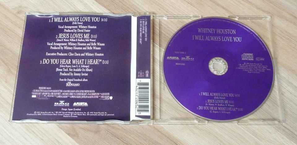 WHITNEY HOUSON - I Will Always Love You  Maxi-CD 1992 - Bild 2 von 2