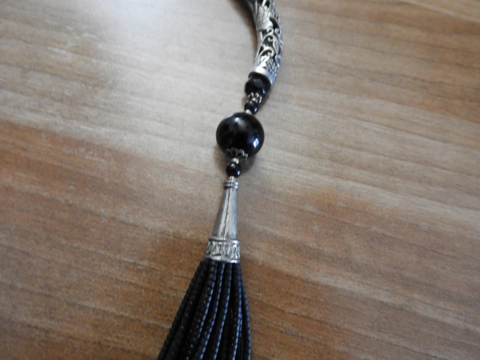 Collar Plata y Onix - Artesanía de la India - Imagen 4 de 4