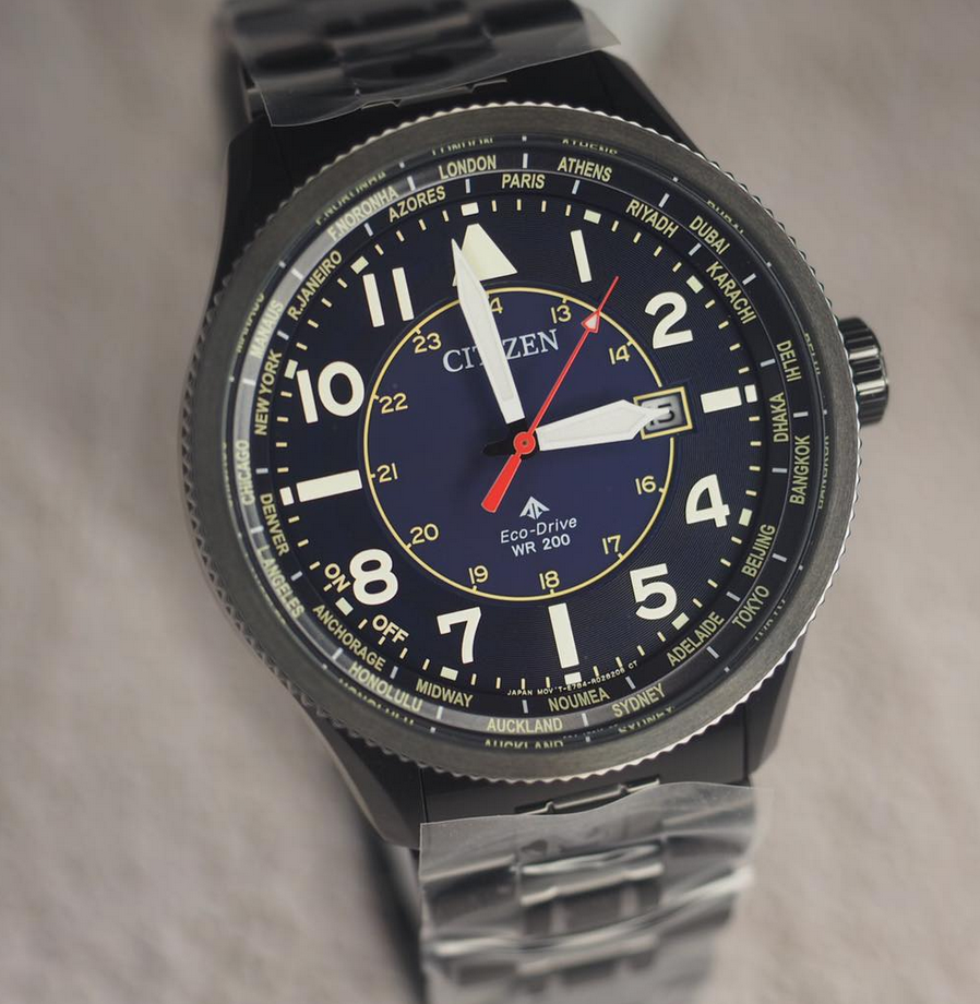 Citizen Promaster Land World Time Watch Dial Stainless Steel