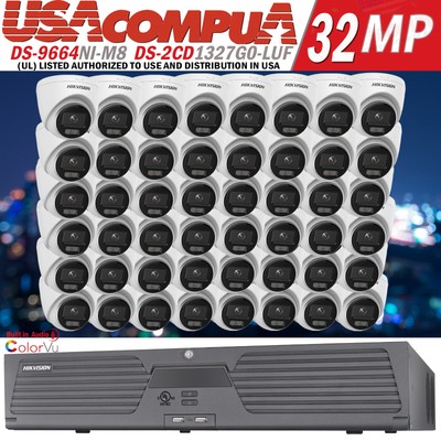 Hikvision 64CH 32MP 8K Security System IP Camera 2MP DS-2CD1327G0-LUF H.265 Lot