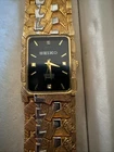 Vintage Men's Seiko Nugget Watch With Diamond Quartz