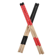 2 Pairs Jazz Drum Brushes Drumsticks - with Comfortable Rubber Handles For