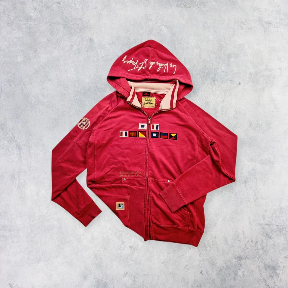 Veste Les Voiles de Saint Tropez à capuche Kappa drapeaux brodé Rouge Taille XL - Photo 1/4