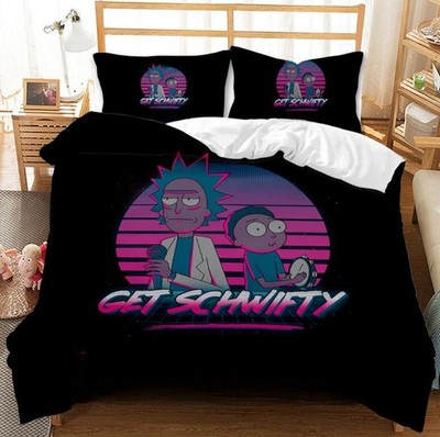 Rick Morty Bettwäsche Set Benutzerdefinierter 03 Bettdeckenbezug Kissenbezüge