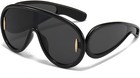 Trendy Wave Mask Sunglasses Men Women Oversized Futuristic Shield Sun Glasses — photo 2