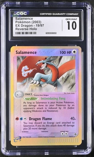 2003 Pokémon Salamence Reverse Holo EX Dragon #19 CGC 10