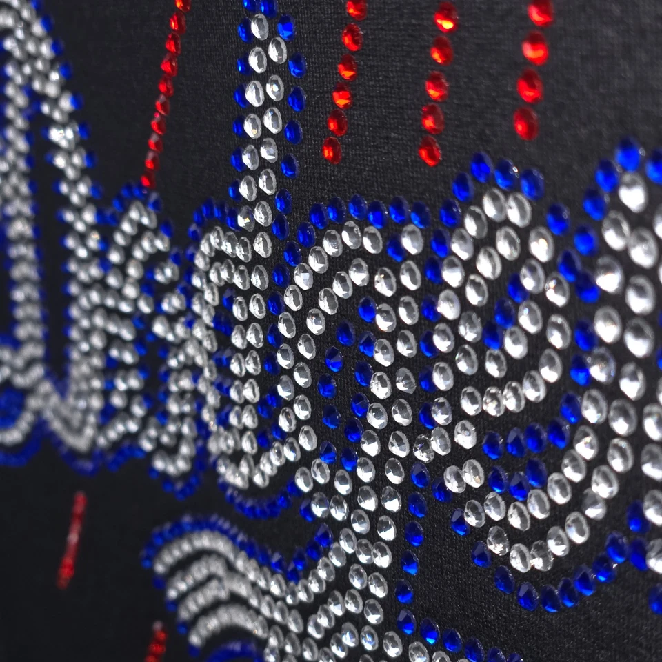 Moletom com capuz Los Angeles inspirado no beisebol strass zíper completo - Imagem 3 de 3