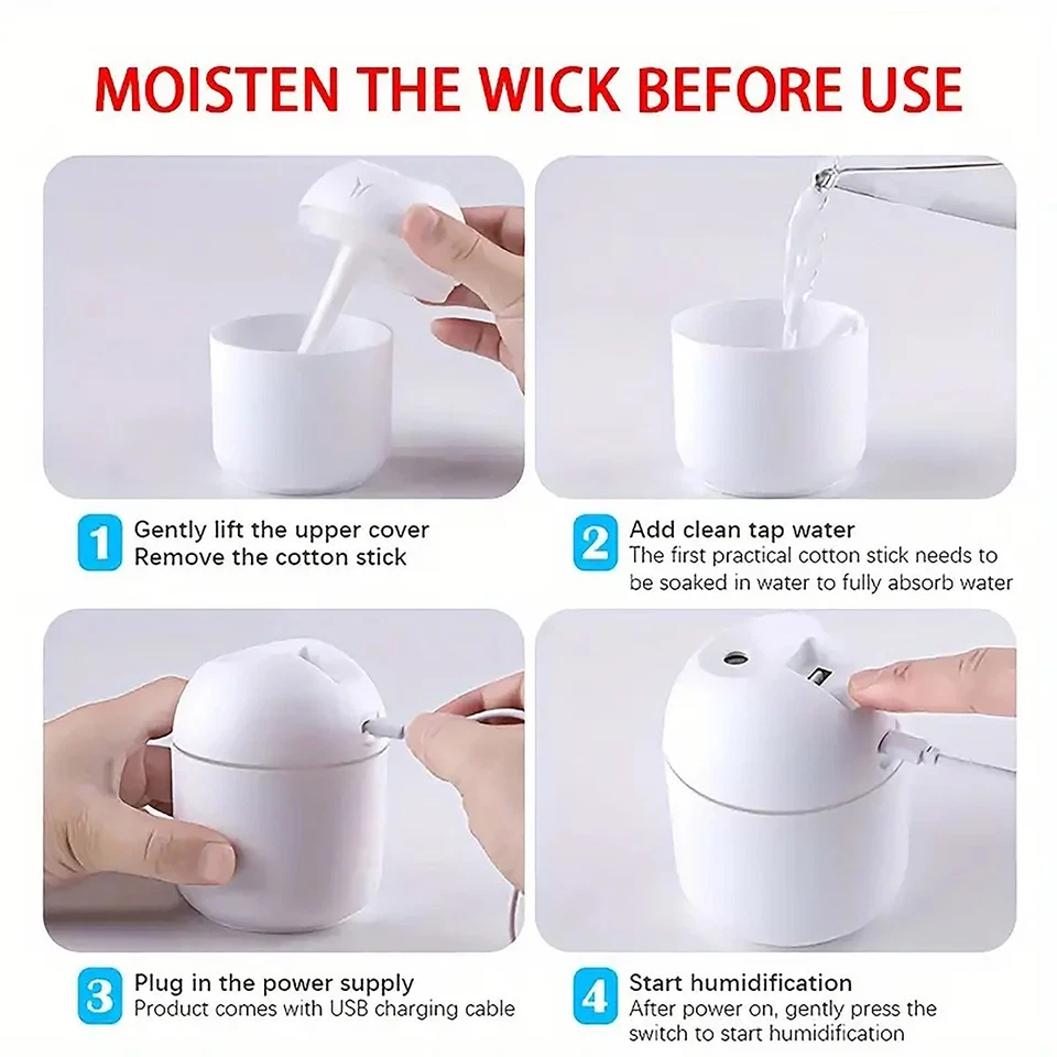 Mini USB Air Humidifier 250ml Aroma Diffuser Mist Spray for Car & Home & Office - Image 4 of 4