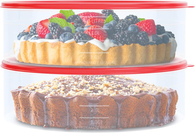 2 Pack Pie Carrier Cake Storage Container with Lid | 10.5'' Large round Plastic