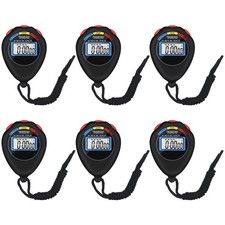 6 Pack Multi-Function Electronic Digital Sport Stopwatch Timer, Large Display...