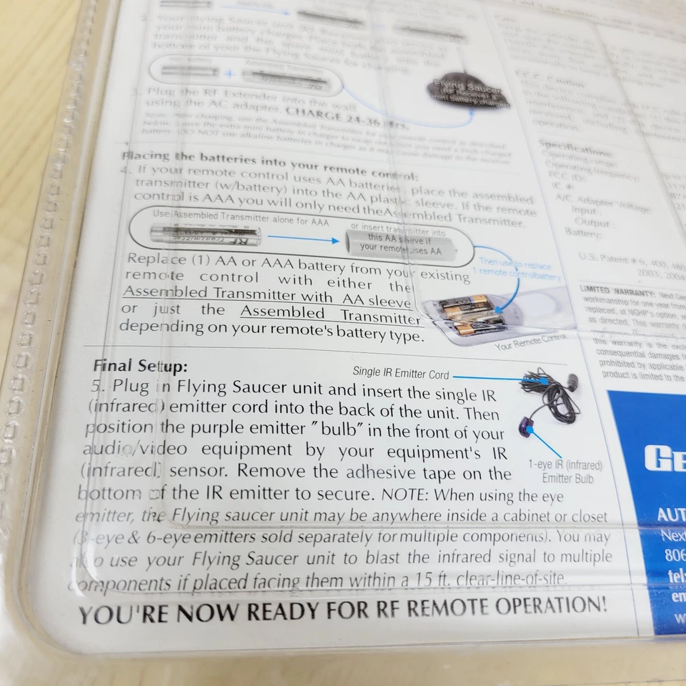 Nextgen Remote Extender Plus 433Mhz Multi Room Remote Control Extender SEALED  - Image 4 of 4