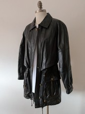 Vintage 90s Y2K Black Leather Minimalist Blazer Jacket
