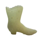 Fenton Daisy & Button Yellow Satin Glass High Top Shoe