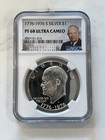 1976 NGC PF-68 Ultra Cameo Eisenhower Silver Dollar Bicentennial — photo 1