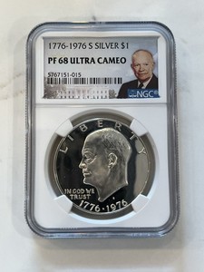 1976 NGC PF-68 Ultra Cameo Eisenhower Silver Dollar Bicentennial