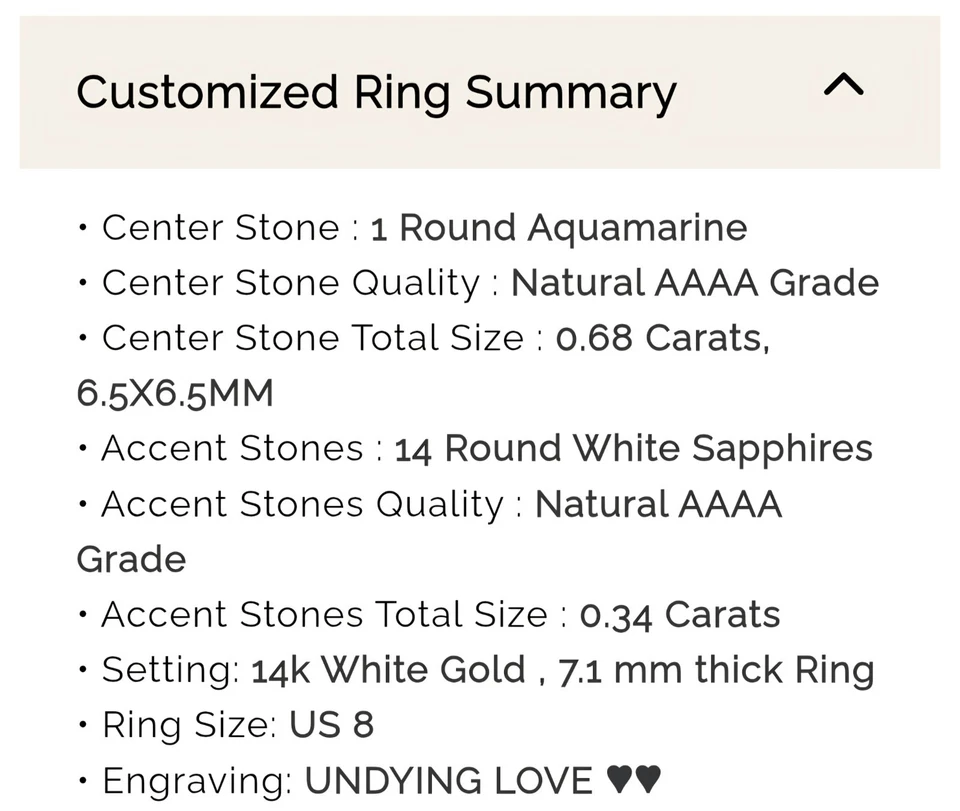 Anillo de compromiso vintage aguamarina de 0,75 quilates de oro blanco de 14 quilates, zafiros blancos Foto 4 de 4