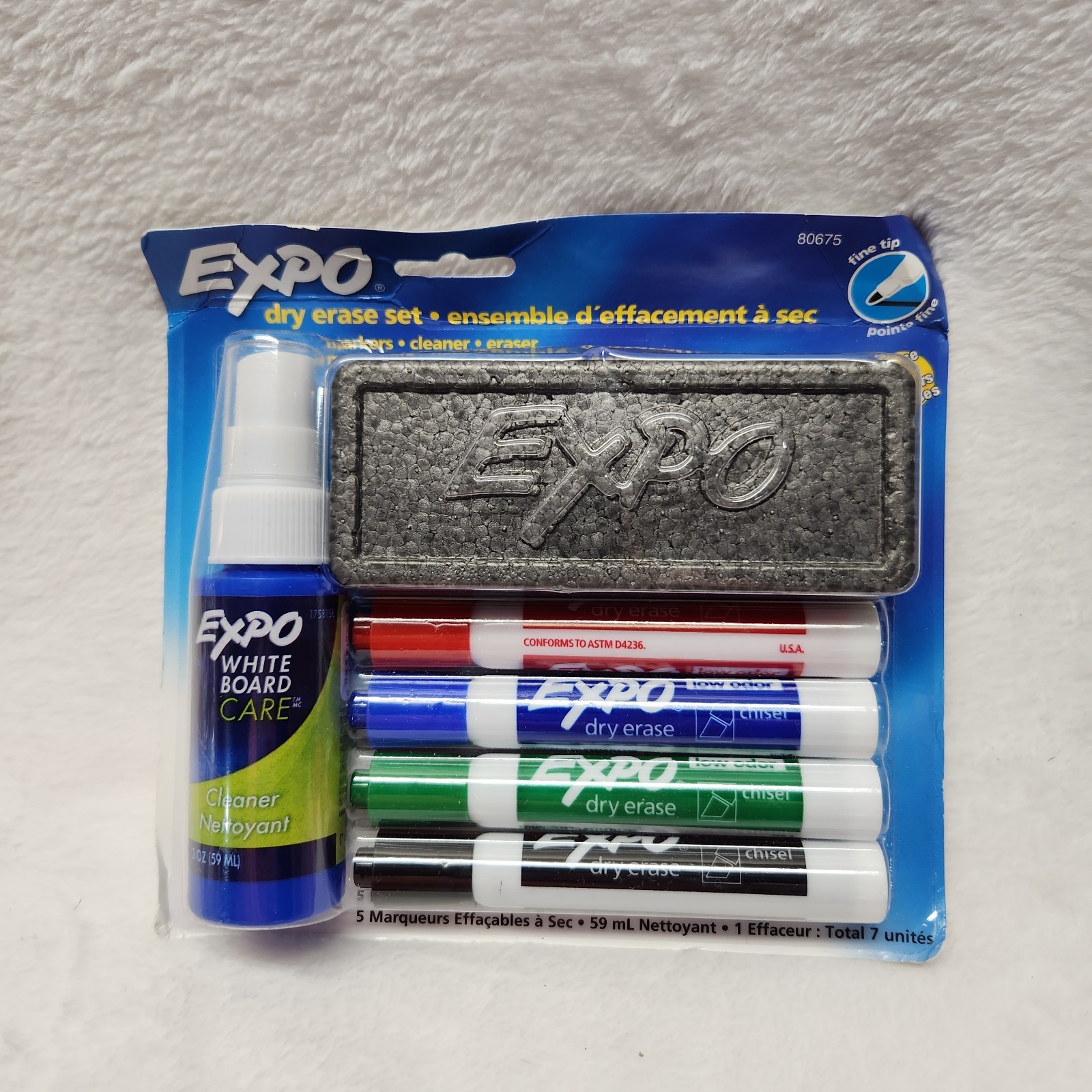 Expo Dry Erase Set Low Odor Fine Tip Assorted With Eraser NE