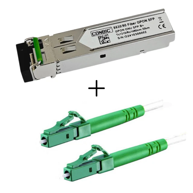 GPON + LCA (8°) Kabel Combo SFP Modul f. FRITZ!Box 5530 5590 kompatibel CONBIC®