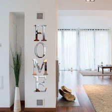 3D Home Wall Decor Letter Sign Acrylic Mirror Wall Stickers Family Farmhouse