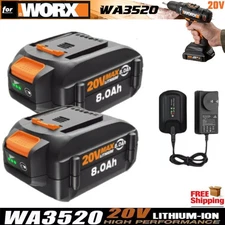 20V For WORX 8.0AH Extend Lithium-Ion Battery WA3525 WA3575 WA3520 Charger kit
