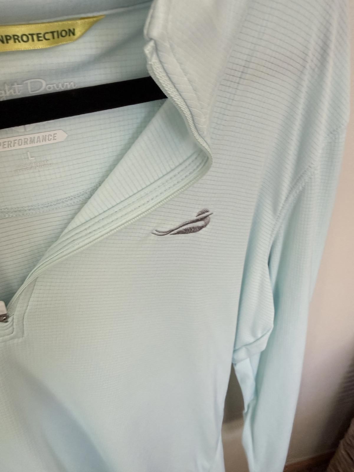 Straight Down Light Blue Performance Pullover wit… - image 3