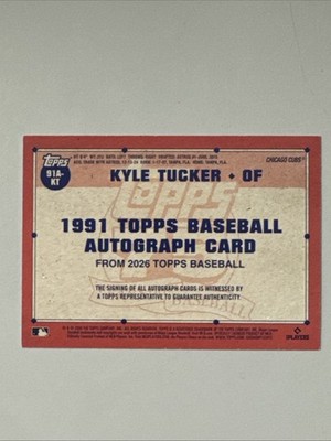2026 Topps Series 1 Kyle Tucker 1991 Topps Blue Auto /150 | eBay