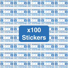 MOT Reminder Sticker Personalized Garage Name & Number MOT Sign QTY 100