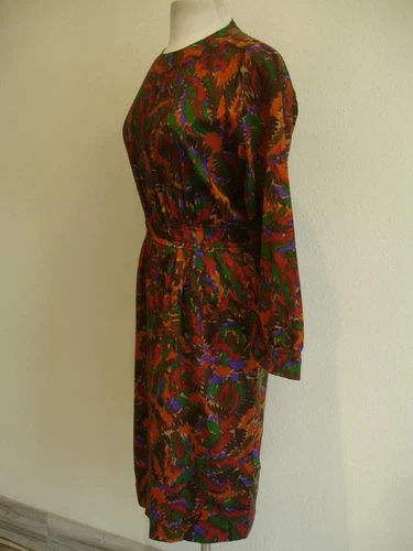 SAINT LAURENT (YSL) Abito donna M L vintage anni 70 YSL Saint Laurent Rive Gauche stampa floreale tasche