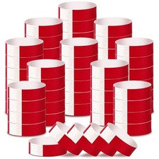 2000 Pcs Paper Wristbands for Events Waterproof Neon Red Wrist Bands Adhesive...