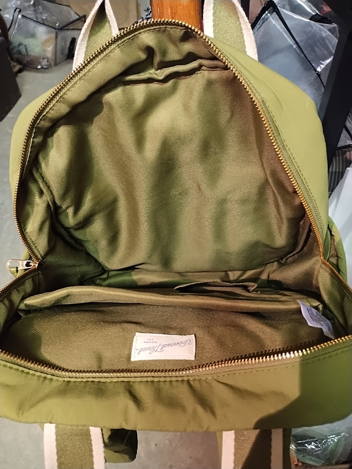Universal Thread Olive Green Backpack Gold Zipper… - image 11