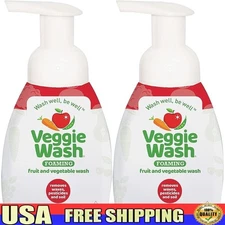 Fruit Vegetable Wash Liquid Foaming Cleaner Vegan Kosher Unscented Safe Use