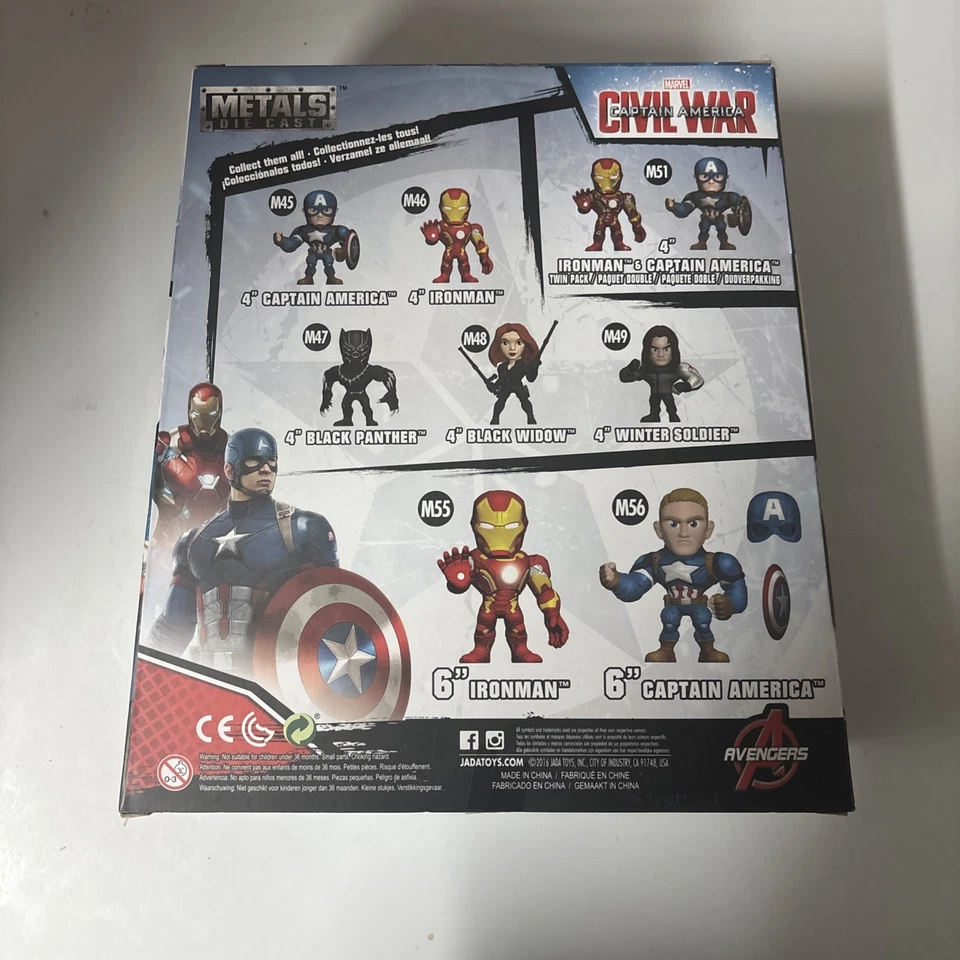 "Estatuilla Die Cast M45 serie Guerra Civil JADA METALS Marvel Capitán América 4""" Foto 3 de 4