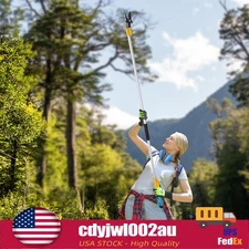 Electric Pruner Cordless Pruning Shears Extension Pole +2 Lithium Battery NEW