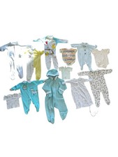 Lot Of 12 Vintage Baby Boy Clothes Pajama One Romper Newborn To 3M
