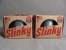 2 JUST PLAY 75th Anniversary Metal Slinkys In Unopened Boxes