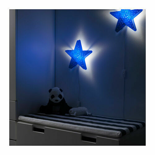 IKEA Smila Stjarna Children's Blue Star Wall Mount Light 28cm 11 Inch