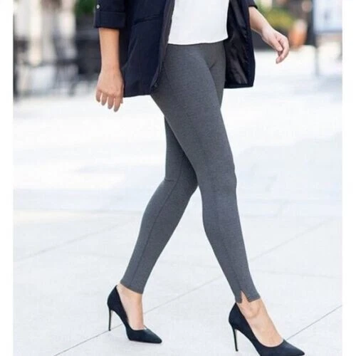 Spanx Ponte Ankle Legging Women Sz XS Hem Slit Contoured Waistband