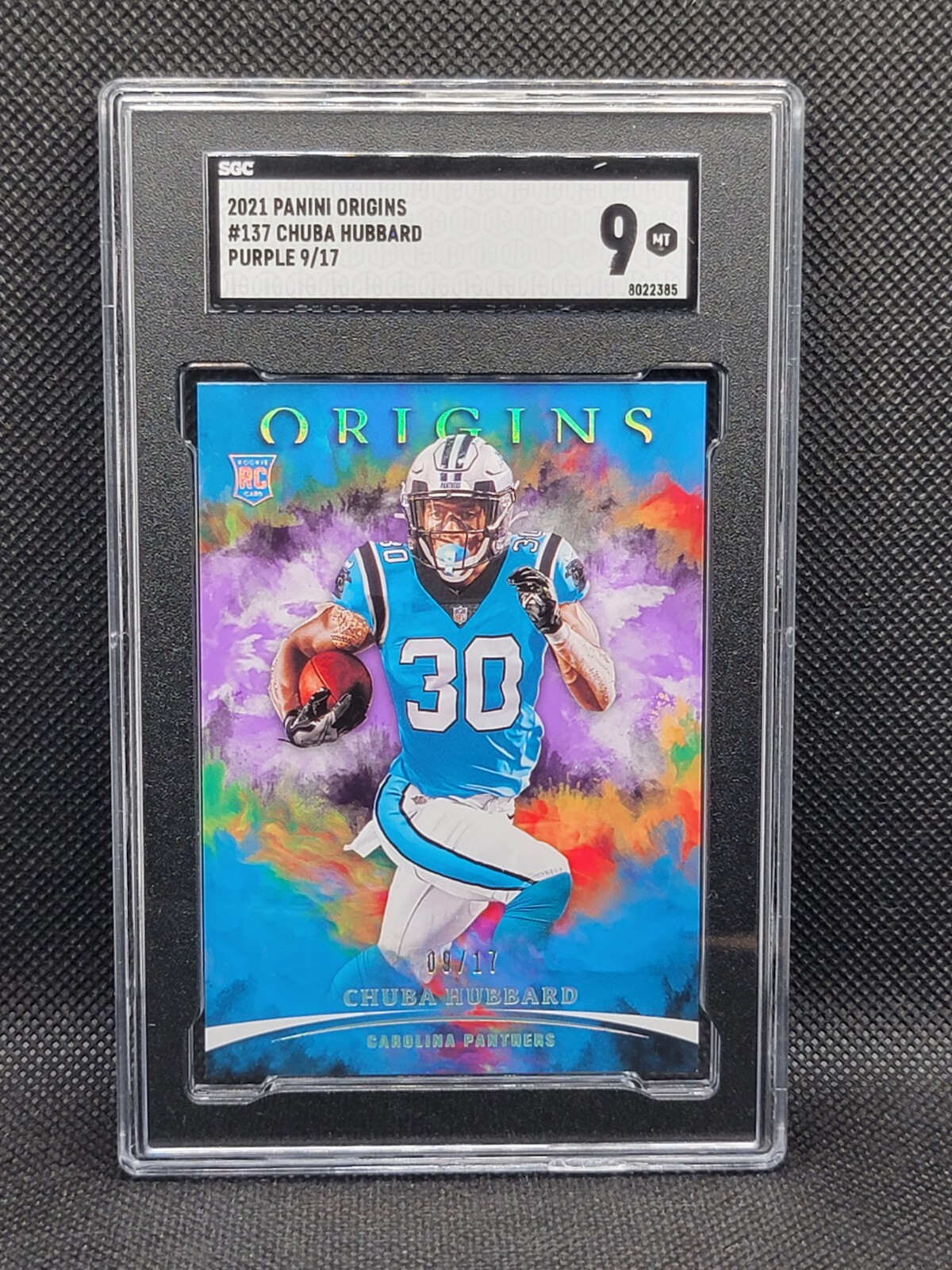 Chuba Hubbard Panini Origins Rookie Autographs #RACH Gold