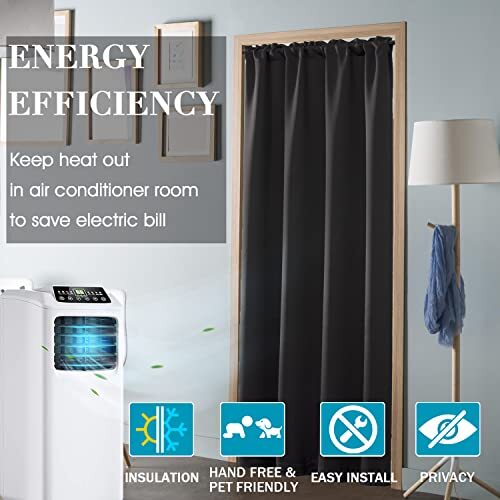 Door Curtain For Doorway Privacycloset Curtains For Bedroom Closet Doorfaux Acco - Picture 2 of 8
