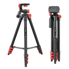 Zomei T70 Portable Tripod with Phone Clip and Bluetooth Remote Black Red 54.3 in