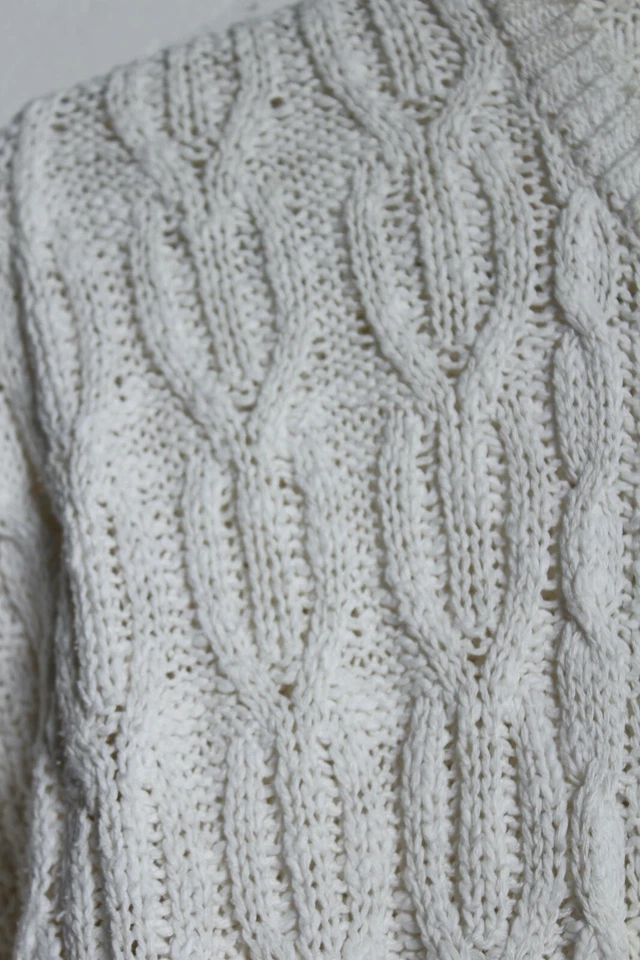 St Michaels Vintage m&S Womens Cable Knit Cardigan - Cream - Size 8 10 (z-h7) - Image 3 of 4