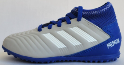 Kids Size 10.5K Grey Blue Adidas Predator 19.3 Turf Junior Soccer