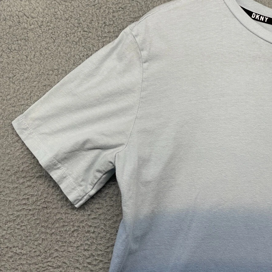 DKNY Boys T-Shirt Ombre White Blue Short Sleeve Crew Neck Pocket Logo Size XL - Image 3 of 4