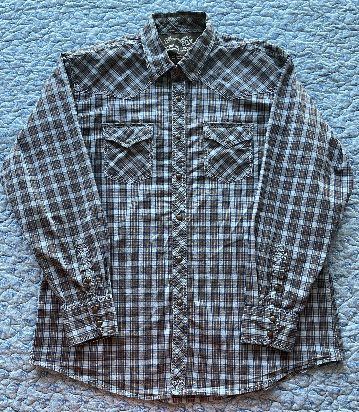 Men’s Wrangler Size XL Snap LS Western Shirt Competition Advanced Comfort.