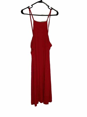 Boohoo 90's Neck Swing Dress Red New With Tag Cover Up Summer Swim Vacation  | eBay