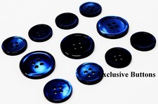 Dark Navy Mother Of Pearl Buttons Set (MOP) F...