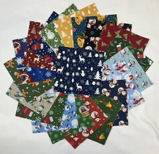 80 5" PreCut Quilting Squares ~ Charm Pack~ Christmas, Winter, Snowman ~ Set #2